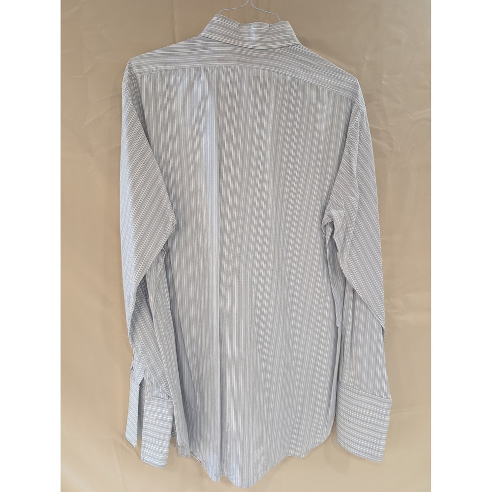 Tom James Custom Tailored Mens Striped Button Down Dress Shirt 16.5 / 38 - Picture 2 of 6